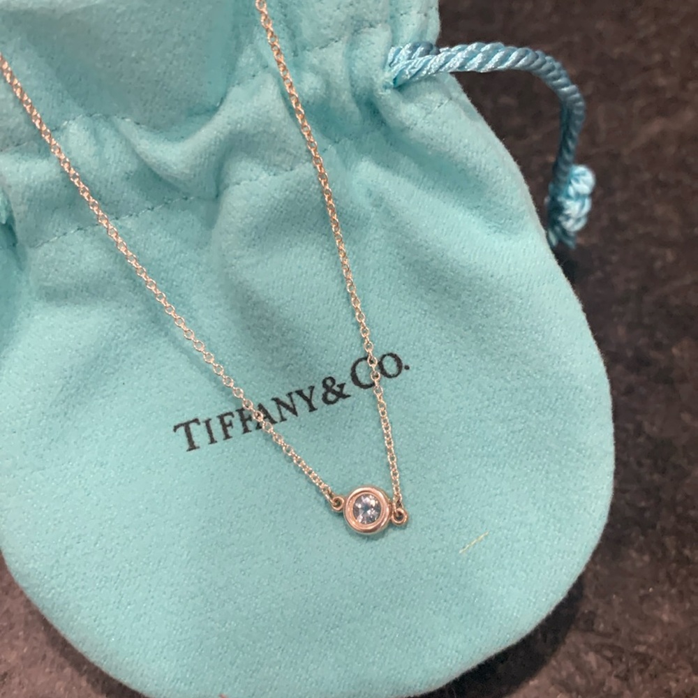 Tiffany & Co. Color by the Yard sterling silver bracelet with aquamarine stone.